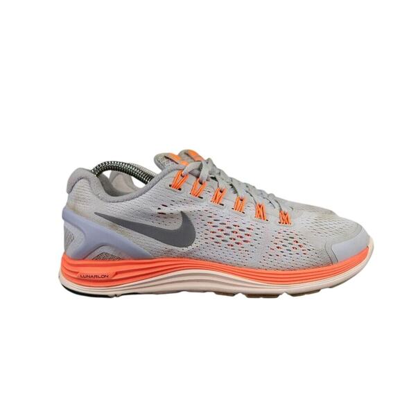 Nike Shoes Womens 7.5 Athletic Trainer Lunarglide 4 Running Sneaker Comfort Grey - Picture 2 of 13